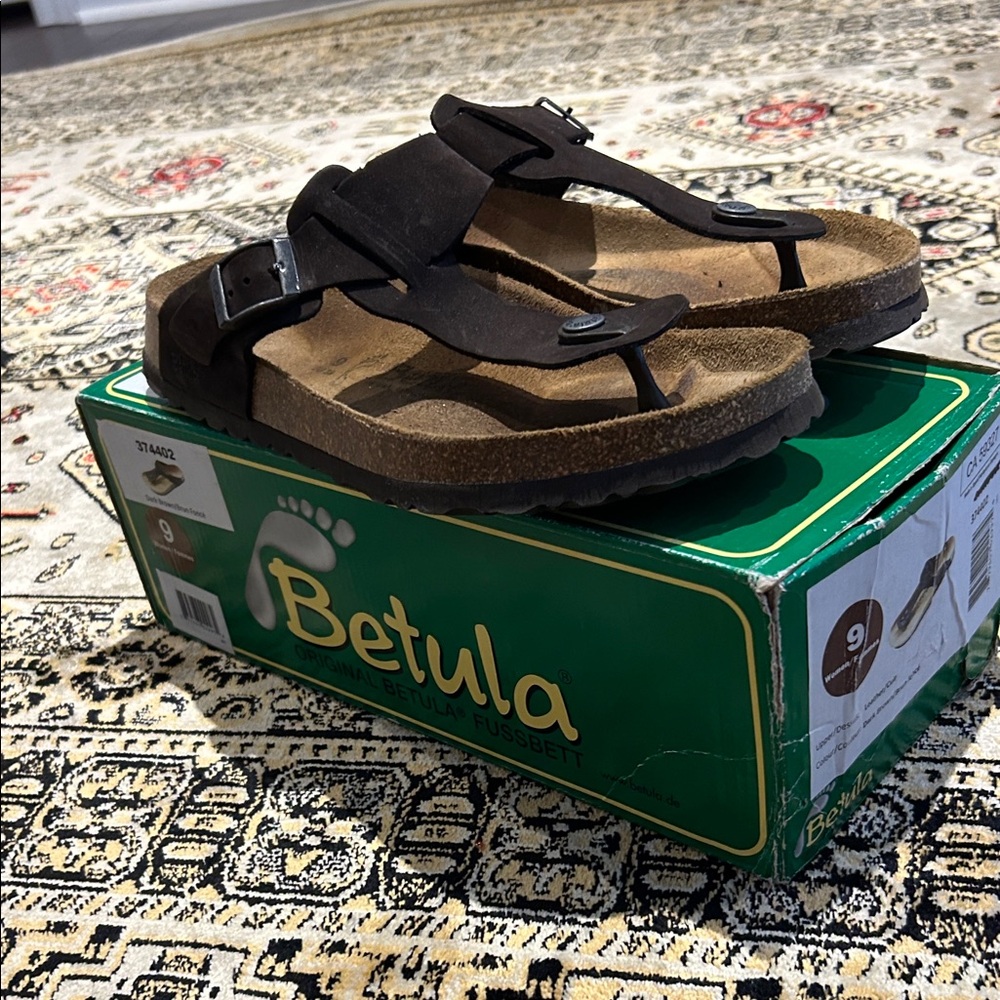 Like New Betula by Birkenstock Brown Women's Leather Sandals